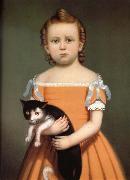 William Thompson Bartoll Gril and Cat Germany oil painting artist